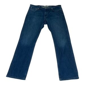 LL Bean Standard Fit Men's Dark Wash Denim Stretch Straight Jeans Size W35 L32